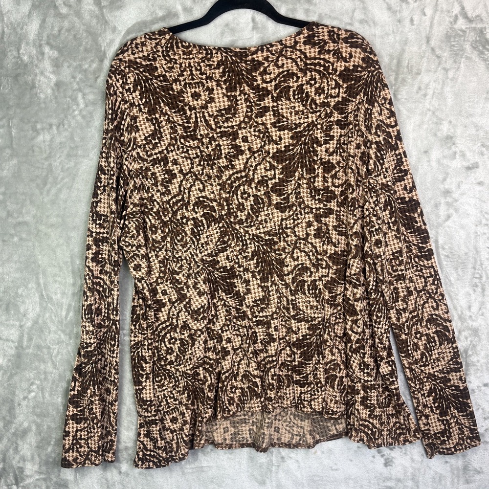 Liz Lange Maternity Womens XL Brown Paisley Stretch Long Sleeve Pullover Top EUC - Picture 6 of 6